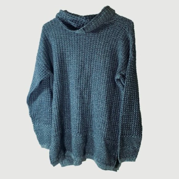 Eight Eight Eight Teal Cowl Neck Sweater - Picture 4 of 16